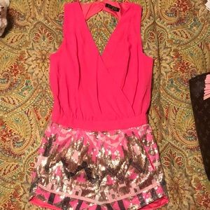 Pink and Gold sequence Romper
